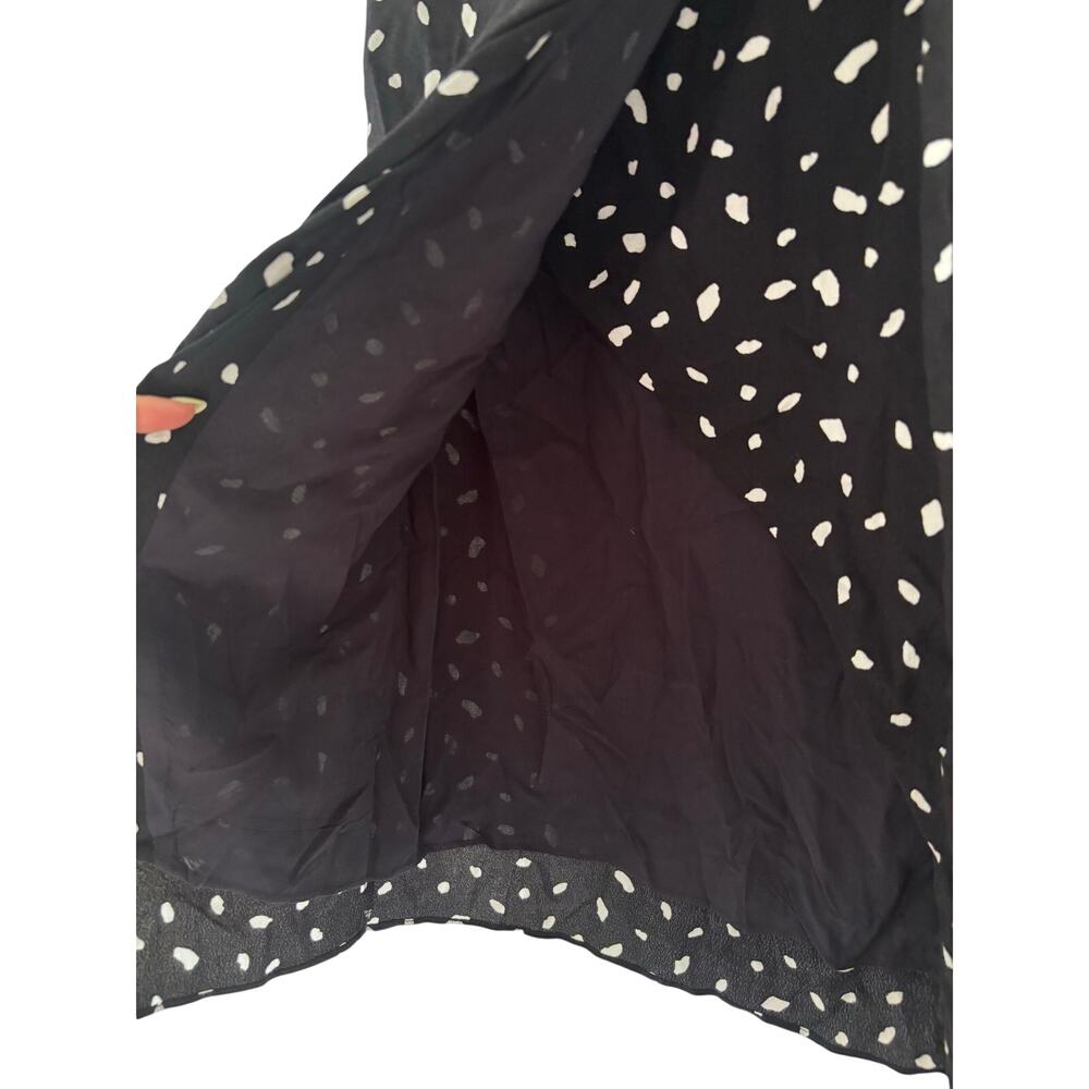 Abercrombie & Fitch Wrap Midi Skirt Black White Polka Dot XS Side Slit Women - Picture 7 of 9